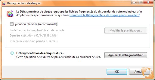 Defragmenteur Gratuit Vista